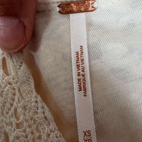 Free People Ivory Lace Crochet Gypsy Mini Dress | XS | NWT - Picture 6 of 9